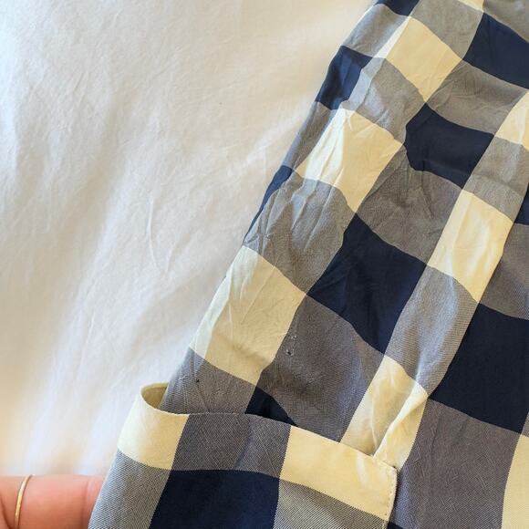 Stella McCartney Navy Plaid Silk Dress Size 40 - Picture 7 of 12